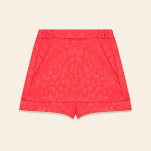 NWOT Maje Jacquard shorts Red Leopard Size 36